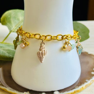 Muschel-Charm-Armband, Frauen Boho Hippie-Strand-Ozean-Tropisches Armband