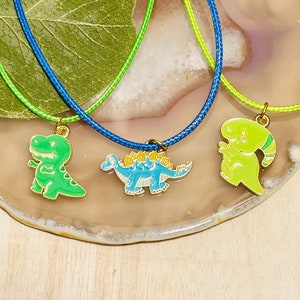 Colar com pingente de dinossauro infantil, colar de fantasia animal infantil