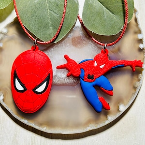 Kids Red Superhero Necklace, Kids Spider Movie Character Several Options Necklace