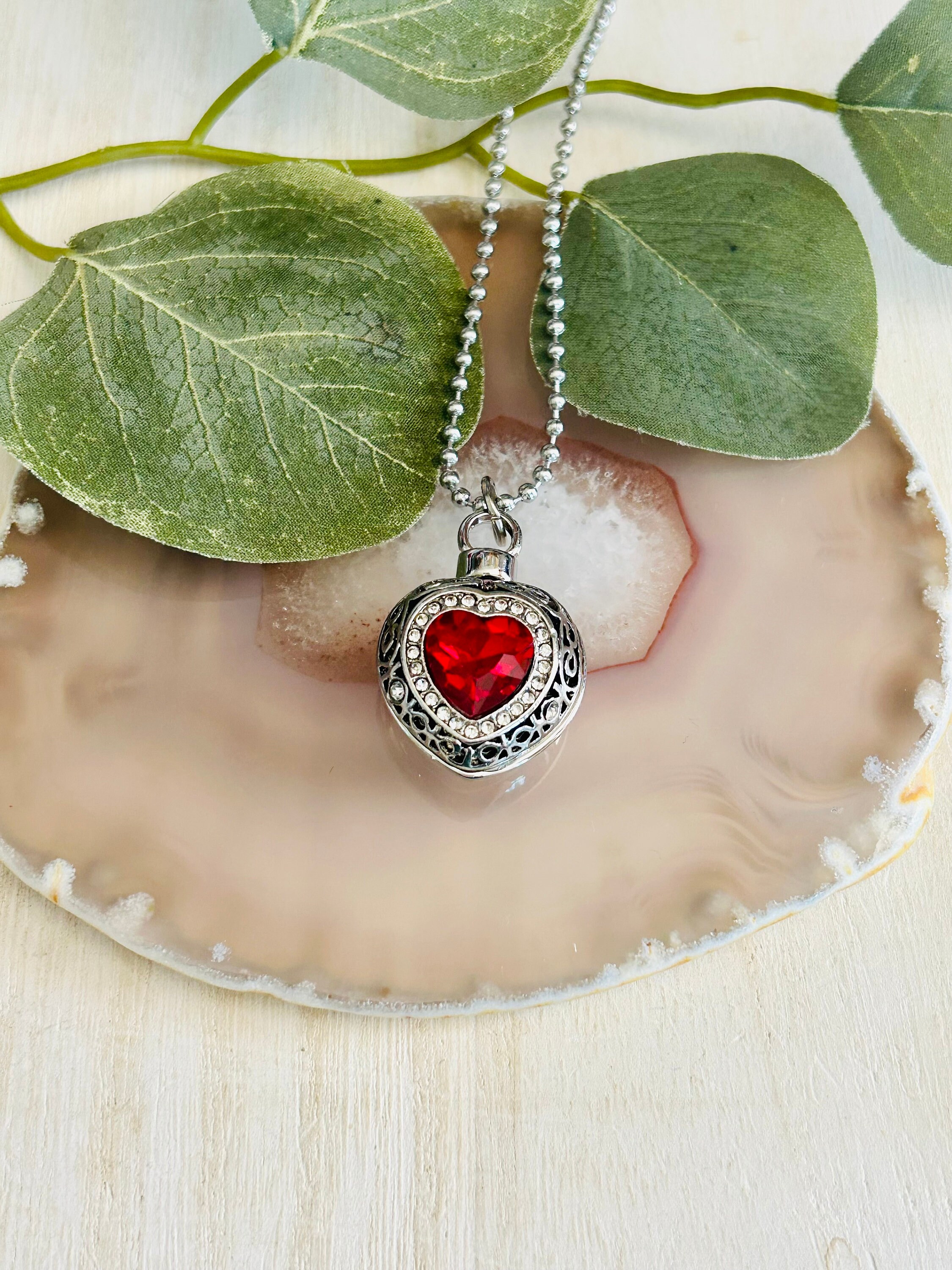 Girls Red Heart Necklace, Girls Silver Heart Necklace - Etsy