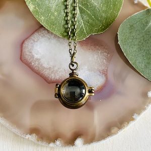 Porthole Locket  Necklace, Antique Brass Boho Hippie Ocean Ship Necklace