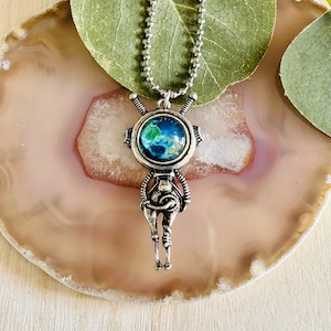 Kids Alien Necklace, Kids Outer Space Necklace