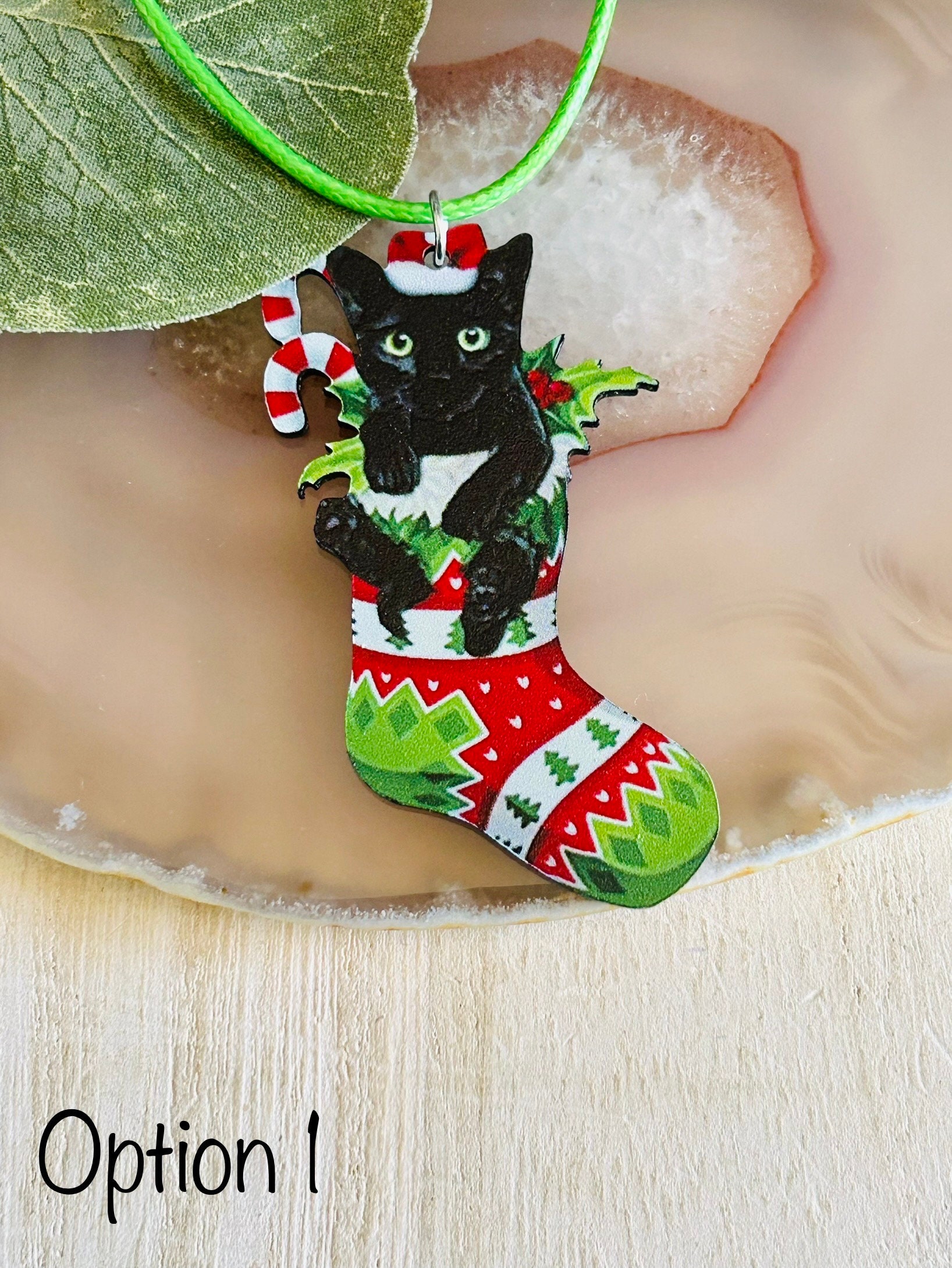 クリスマス猫ネックレス、子供用ホリデー動物ペットネックレス - Etsy 日本