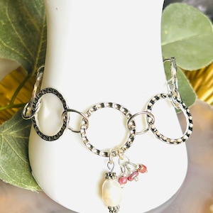 Women’s Chain Charm Bracelet , Womens Silver Bracelet