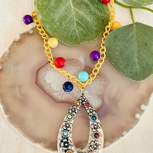 Handgemachte Blumen Charm Kette: Gelbe Perlenkette