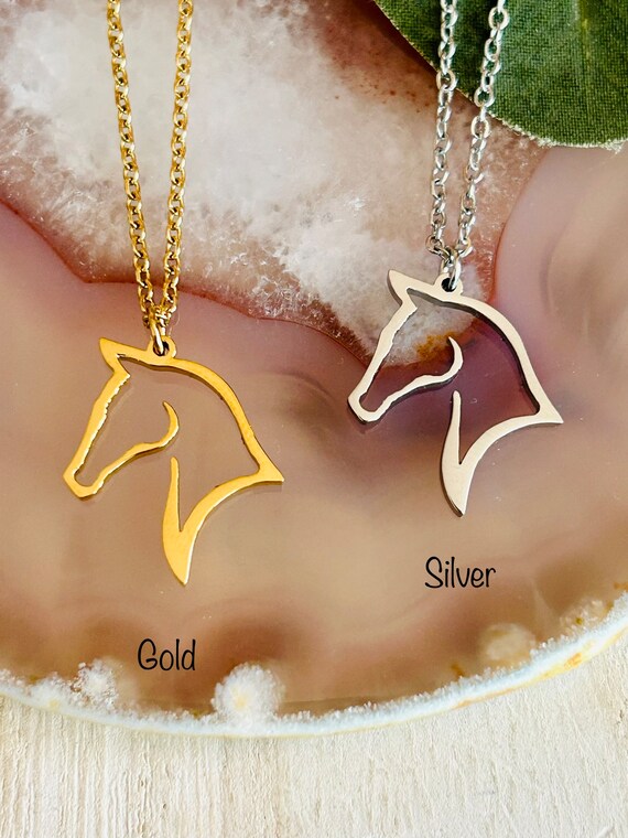 Collier fille et cheval pour filles argent sterling Cheval Bijoux