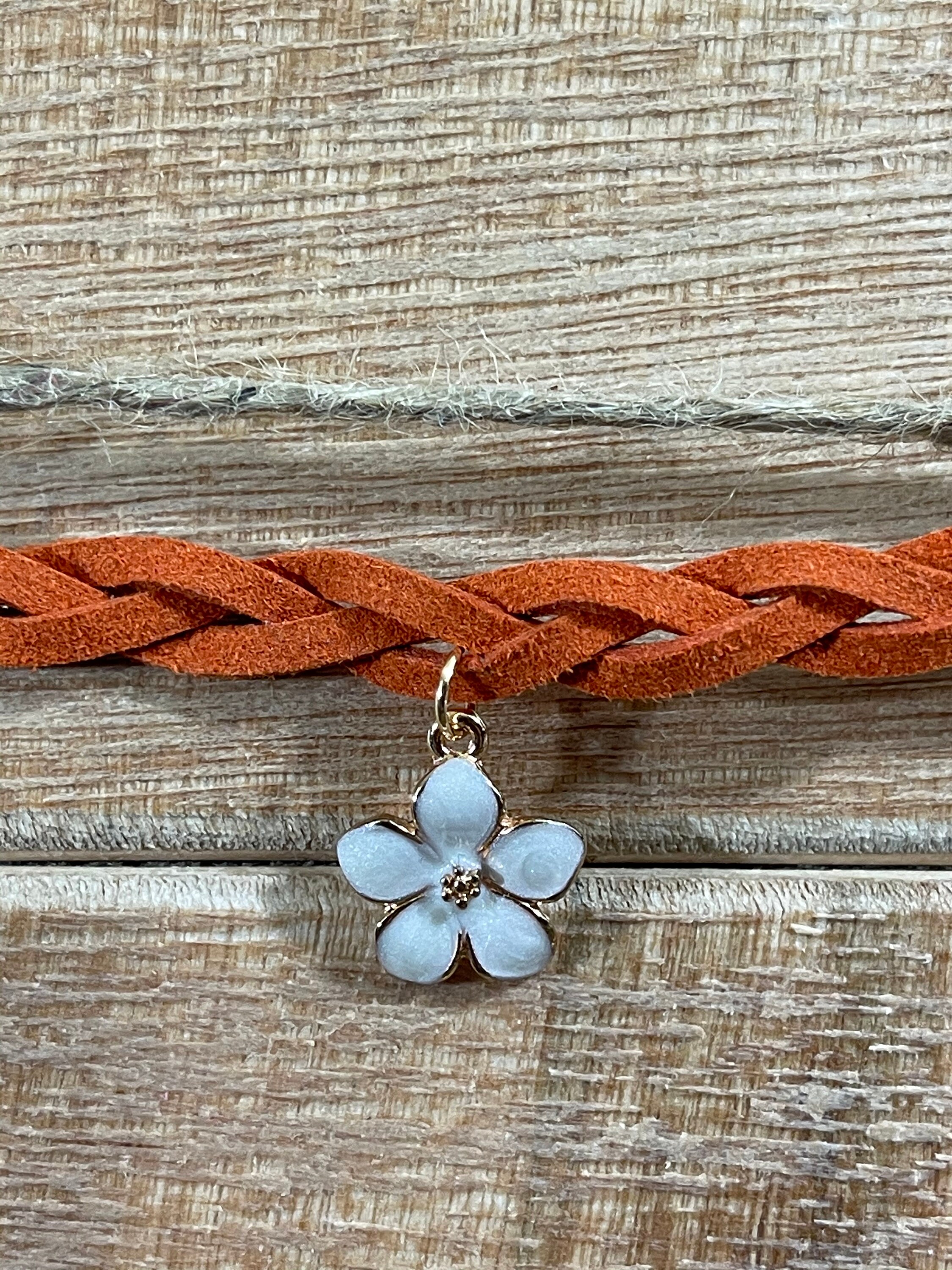Tween Orange Choker Necklace Tween Flower Necklace Etsy