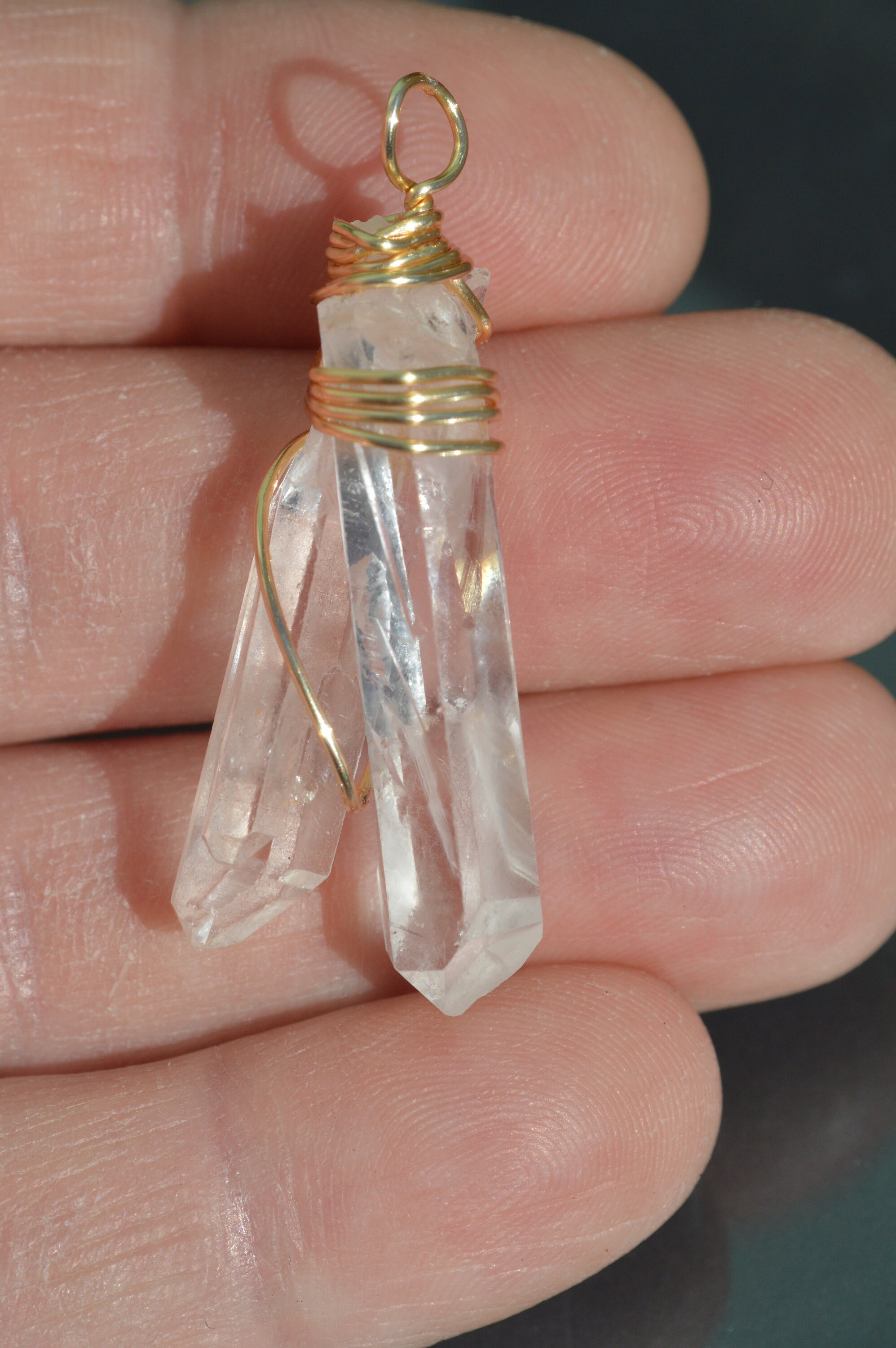 Quartz Point Pendant Clear Quartz Charm Pendant Natural Etsy