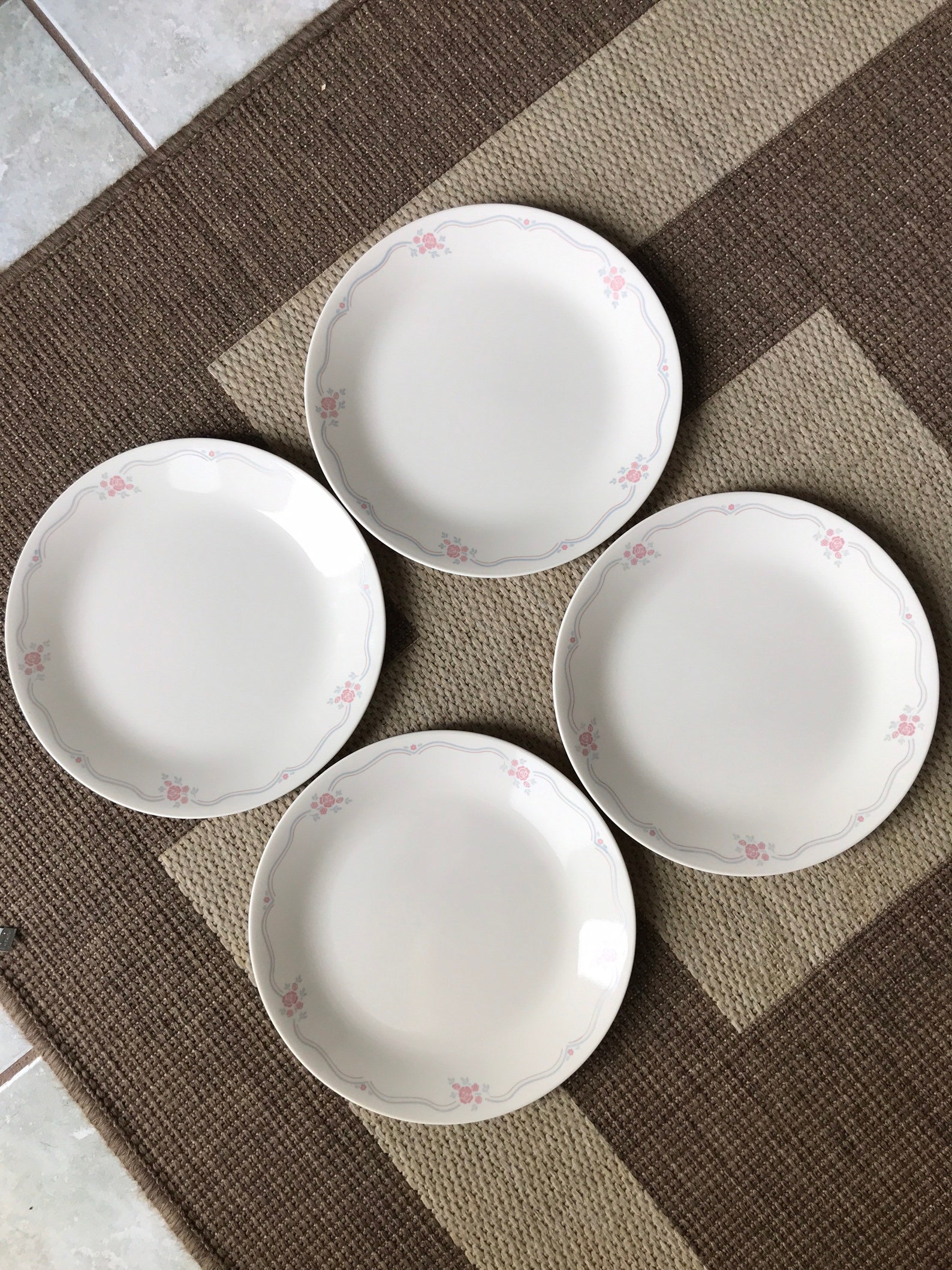 Corelle Plates Set of 4 Dinner Plates. English Breakfast Etsy