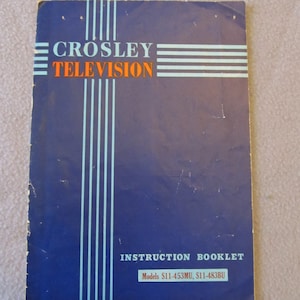 Crosley Television Instruction Booklet