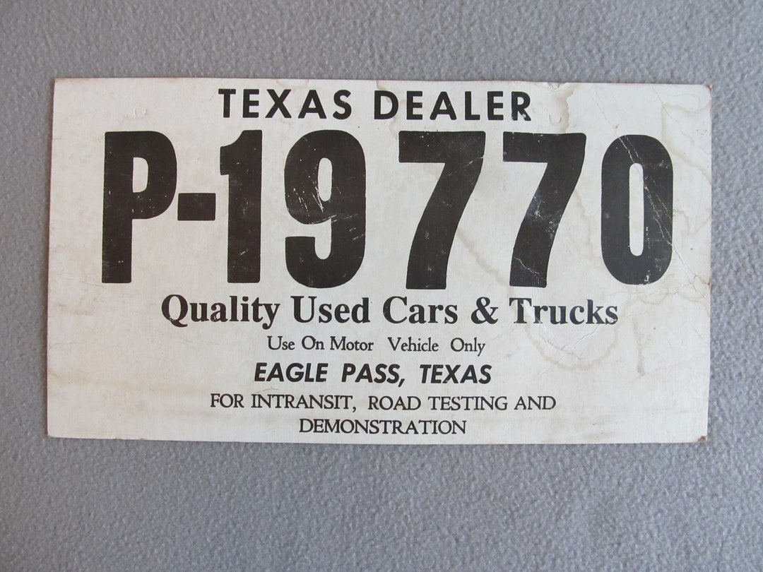 Texas Dealer Plate Cardboard Eagle Pass, TX - Main Image