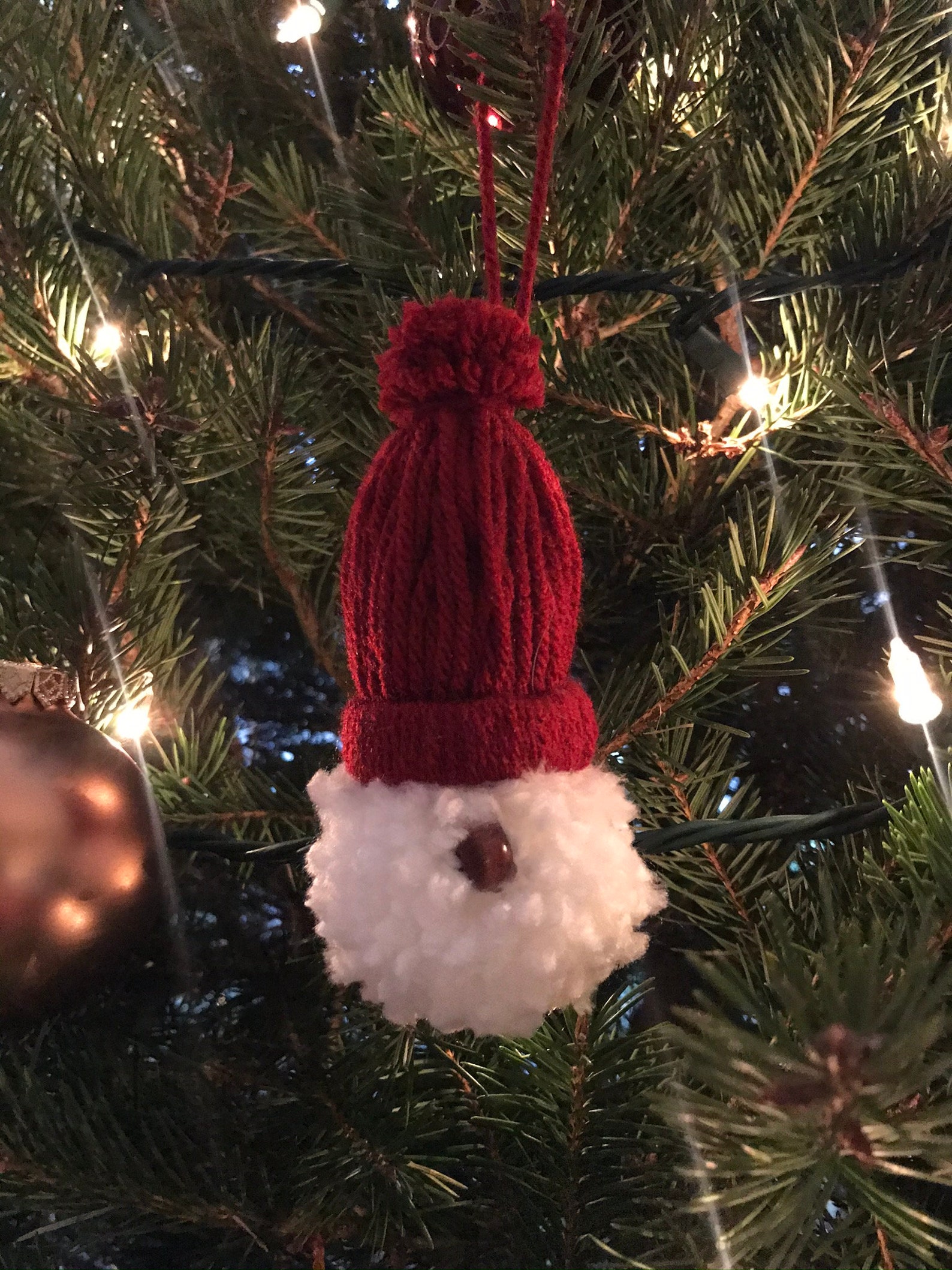 Knotted Gnome Ornament handmade yarn ornament Etsy