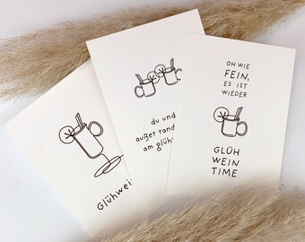 Postcard * Glühweintime // Christmas, Advent, funny saying