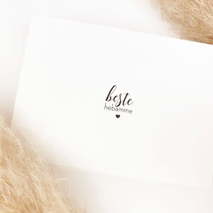 beste Hebamme * Cotton-Papier // Danke, Baby, Geburt, Geschenk, Karte, Postkarte, Baumwolle