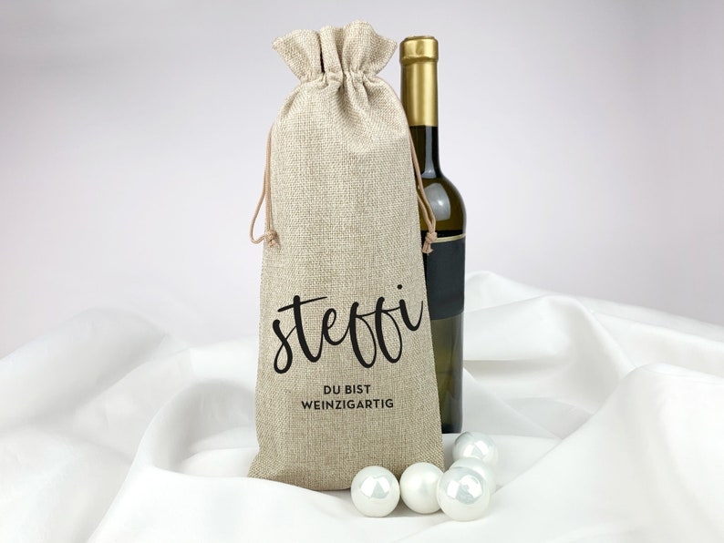 Personalized Christmas bags // Christmas gifts for women and men, wine gifts, sustainable gift packaging Du bist weinzigartig
