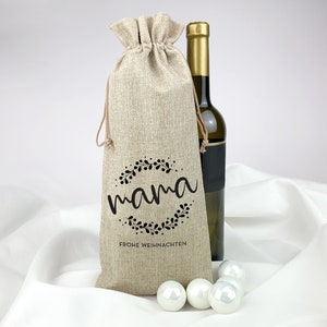 Personalized Christmas bags // Christmas gifts for women and men, wine gifts, sustainable gift packaging Weihnachtskranz