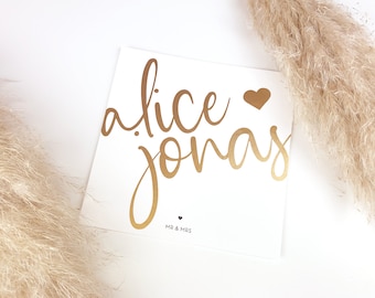 Personalized Name Card / Wedding, Engagement, Twins, Birthday, Celebration, Golden Wedding, Registry Office