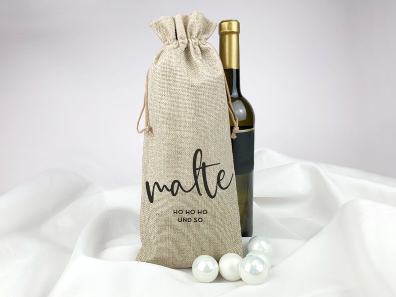 Personalized Christmas bags // Christmas gifts for women and men, wine gifts, sustainable gift packaging Ho ho ho und so