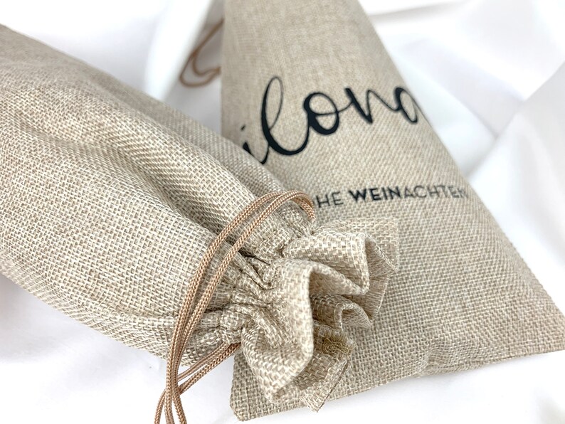 Personalized Christmas bags // Christmas gifts for women and men, wine gifts, sustainable gift packaging image 6