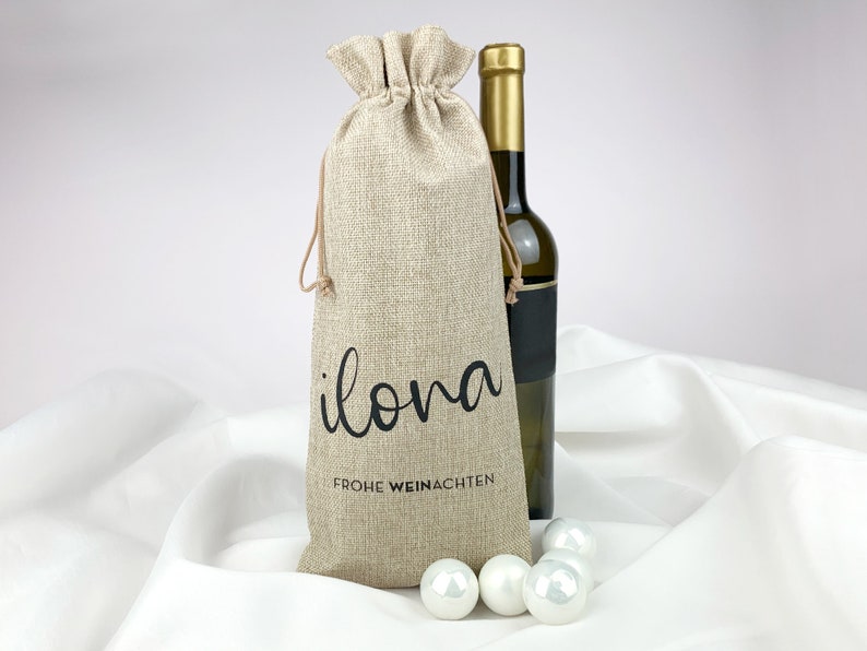 Personalized Christmas bags // Christmas gifts for women and men, wine gifts, sustainable gift packaging Frohe WEINachten