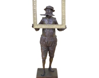 Scultura in bronzo Autoritratto di Shevchuk Dmitriy, 9x5x5 pollici, Arte figurativa, Figurina moderna di metà secolo