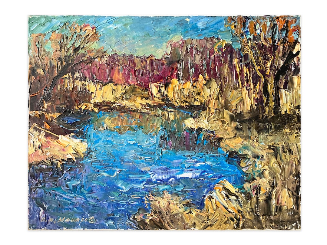 Impasto Oil Painting Abstract Nature Landscape on Canvas by Makarov ...