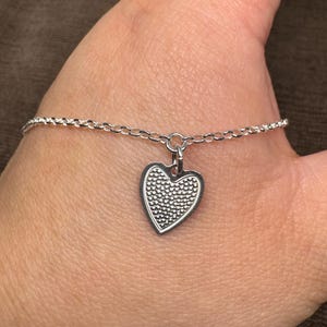 Sterling Silver Heart Anklet- Cute Anklet- Gift For Her