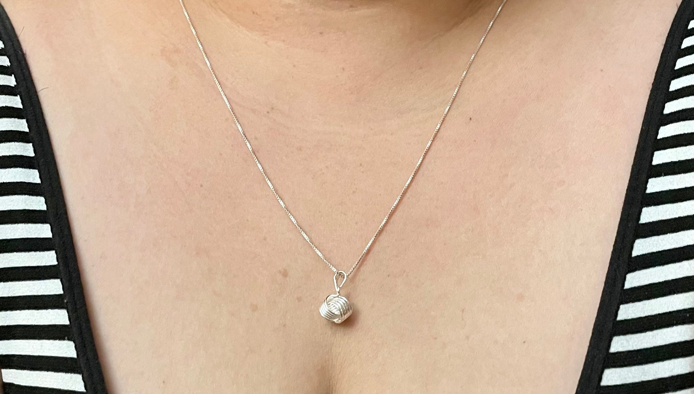 Sterling Silver Love Knot Necklace-love Knot Pendant - Etsy