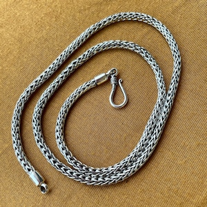 Sterling Silver Oxidized Basic Chain- Silver Unisex Chain-Silver Viking Chain Necklace-Silver Men’s Jewelry