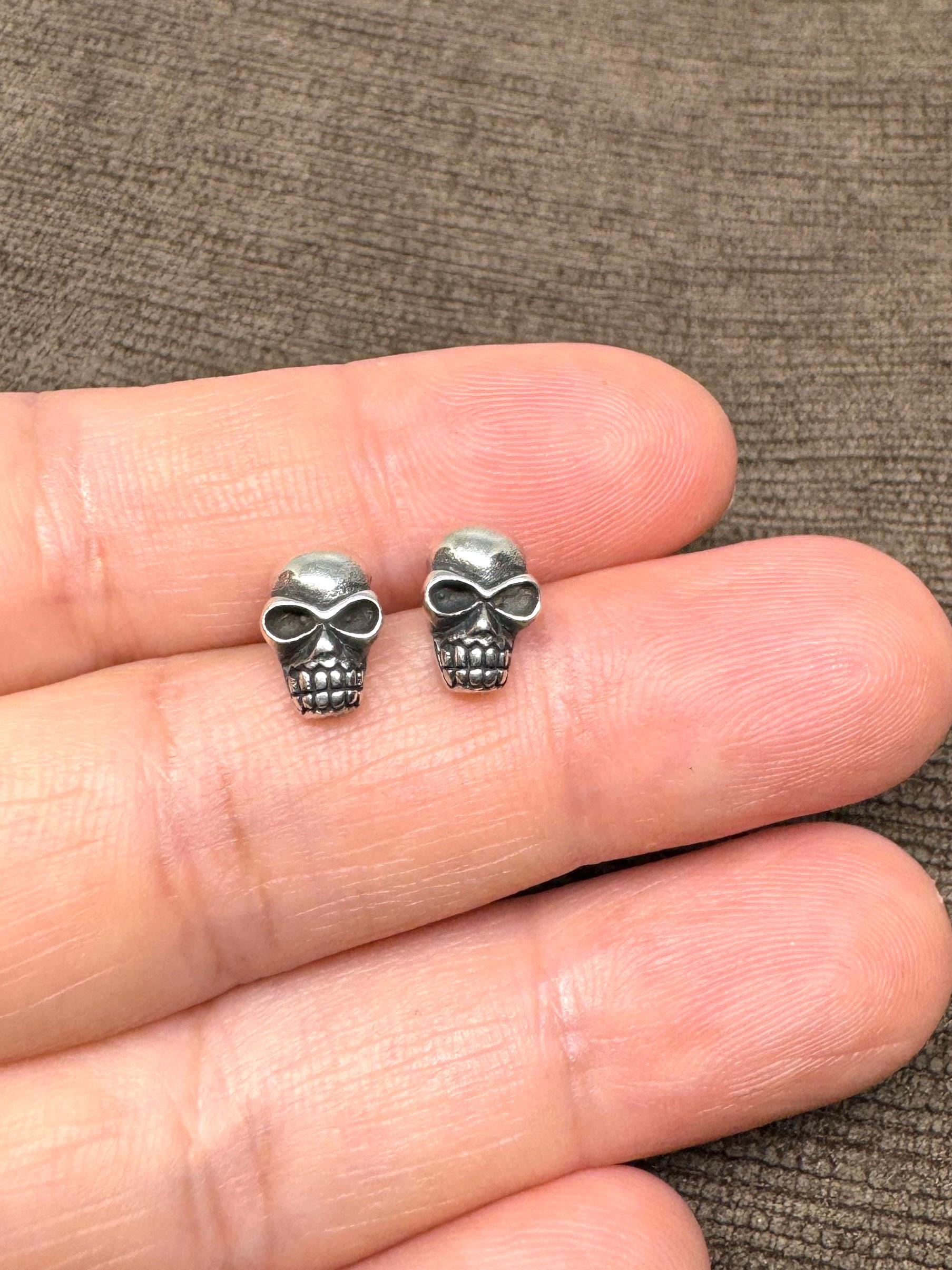 Orecchini Cranio Teschio Argento Sterling 925 - Foto 7