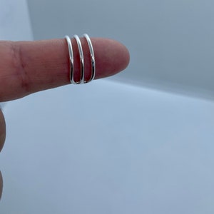Sterling Silver Adjustable Band Ring-Triple Line Ring-Cuff Ring- Adjustable Ring