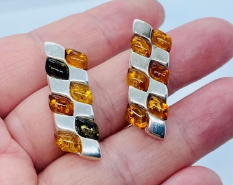 Sterling Silver Amber Pendant-Amber Necklace-Baltic Amber Pendant