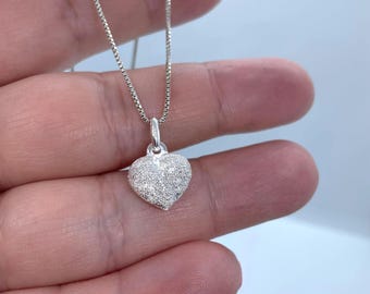 ハートネックレス シルバー、925スターリングシルバー ハート