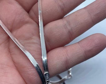 Sterling Silver Anklet- Magic Herringbone Anklet-Silver Adjustable Anklet