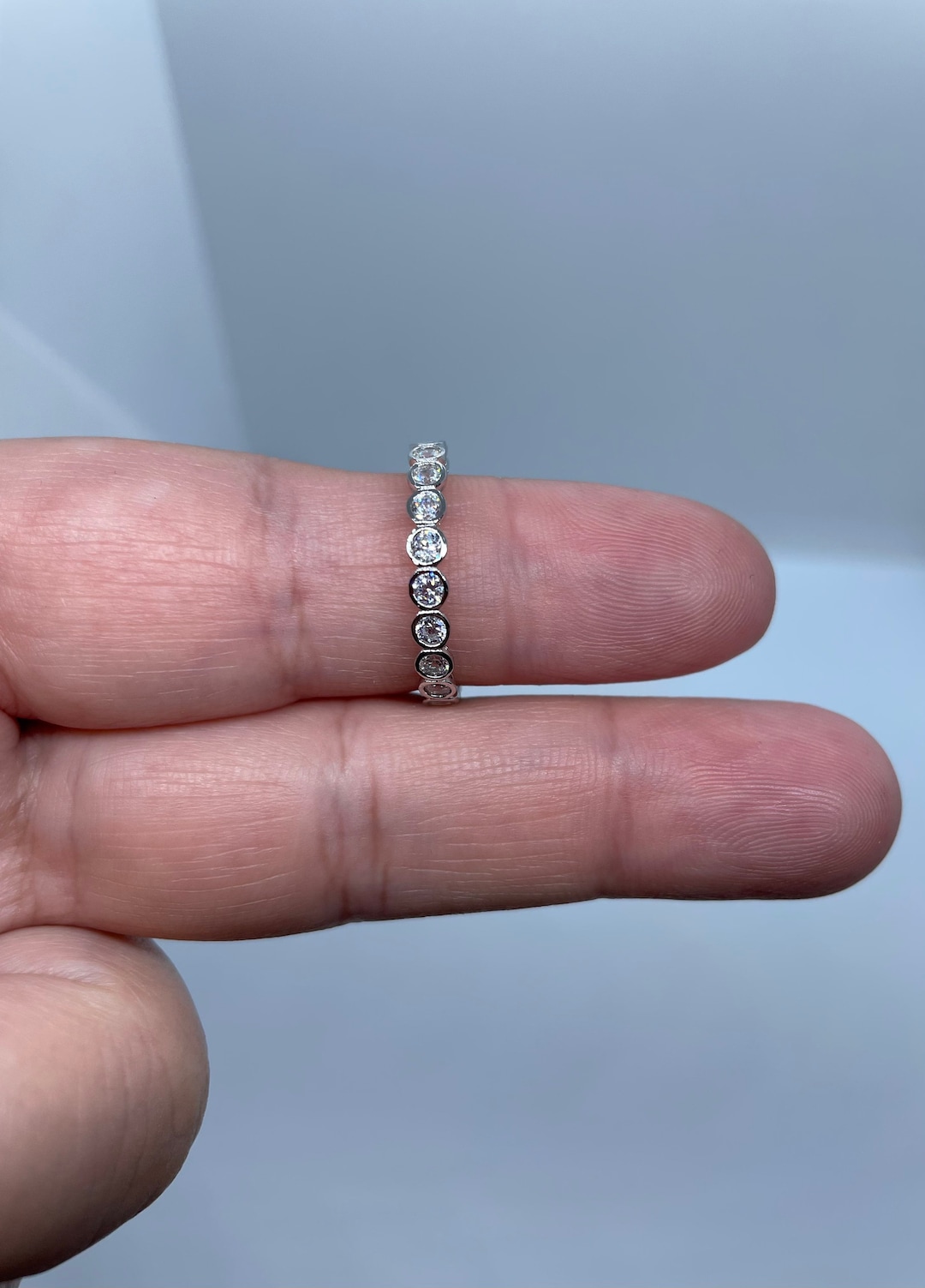 Sterling Silver Eternity Ring Stackable Ringmidi Ring Etsy