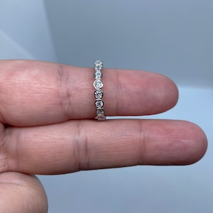 Sterling silver eternity ring- Stackable ring-Midi Ring