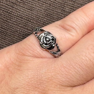 Sterling Silber Rose Ring - Blume Ring - Statement Ring - Floral Ring