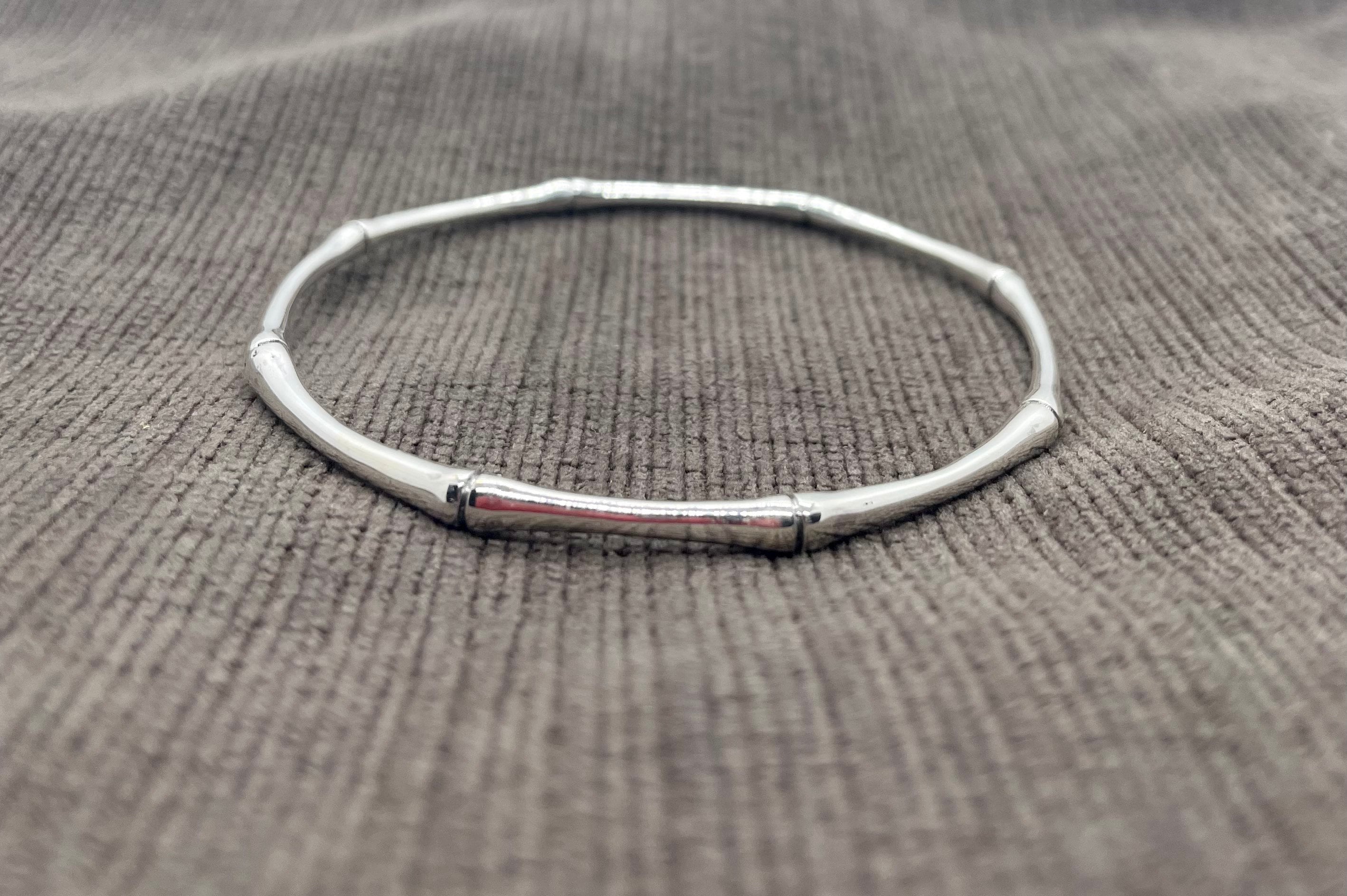 アクセサリー Sterling Silver Bamboo Bangle Vintage Vintage Silver Bamboo Bangle