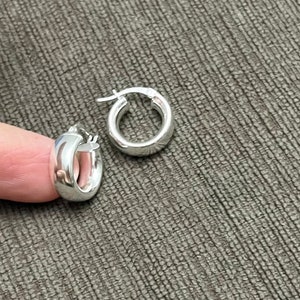 Sterling Silver Chunky Hoop Earrings-Light Weight Hoop Earrings-Boho Earrings