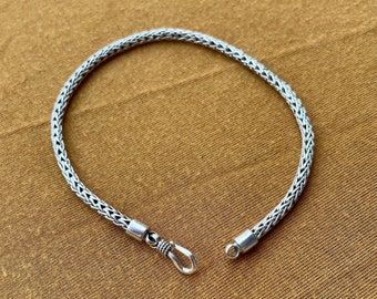 Sterling Silver Unisex Bracelet-Silver Oxidized Bracelet-Silver Bracelet For Him- Stackable Bracelet