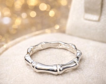 Tiffany & Co Bamboo Ring Size 5.5 Sterling Silver Minimalist 90s