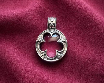 Colgante de cristal de plata de ley - Colgante de lente de cristal Gotland - Estilo bohemio - Estilo Gotlandic