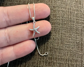 Collier pendentif étoile de mer en argent sterling - Bijoux côtiers
