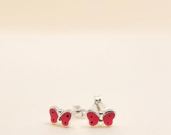 Sterling Silver Enamel Butterfly Stud Earrings – Kids Jewelry