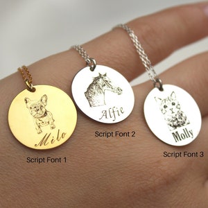 Sterling Silver Personalized Dog Mom Gift Pet Portrait Custom Dog Necklace | Pet Parent Gift | Pet Lover Gift | Dog Name Jewelry For Dog |