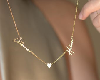 Sterling Silver Multiple Name Necklace | Two , Three Name Necklace | Family Name Necklace |  Mothers Gift | Gift For Her