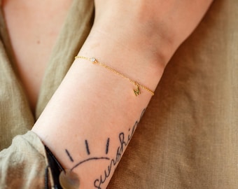 Personalized Gold Initial Bracelet | Dainty Sterling Silver Jewelry
