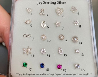 925 Sterling Silver Bone Nose Stud| Infinity Nose Stud |Silver Nose Ring| Indian Nose Stud | Pin style Nose Stud |Evil Eye Nose Stud