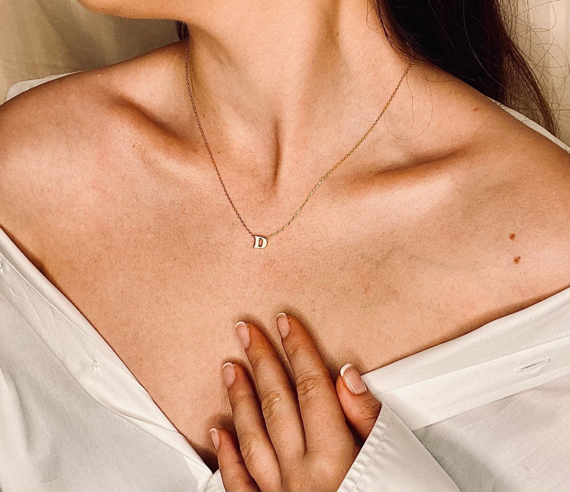 925 Sterling Silver initial Necklace Meghan Markle Gold Etsy