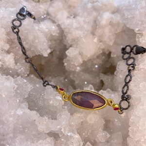 Silver Amethyst Bracelet  | Handmade Artisan Bracelet | Authentic Gemstone | Gift for her | February Birthstone Bracelet | Birthday Gift